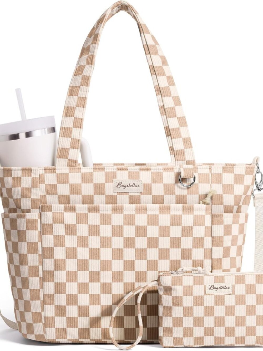 Corduroy Tote Bag for Women Teacher Nurse Work Laptop Tote Purse
